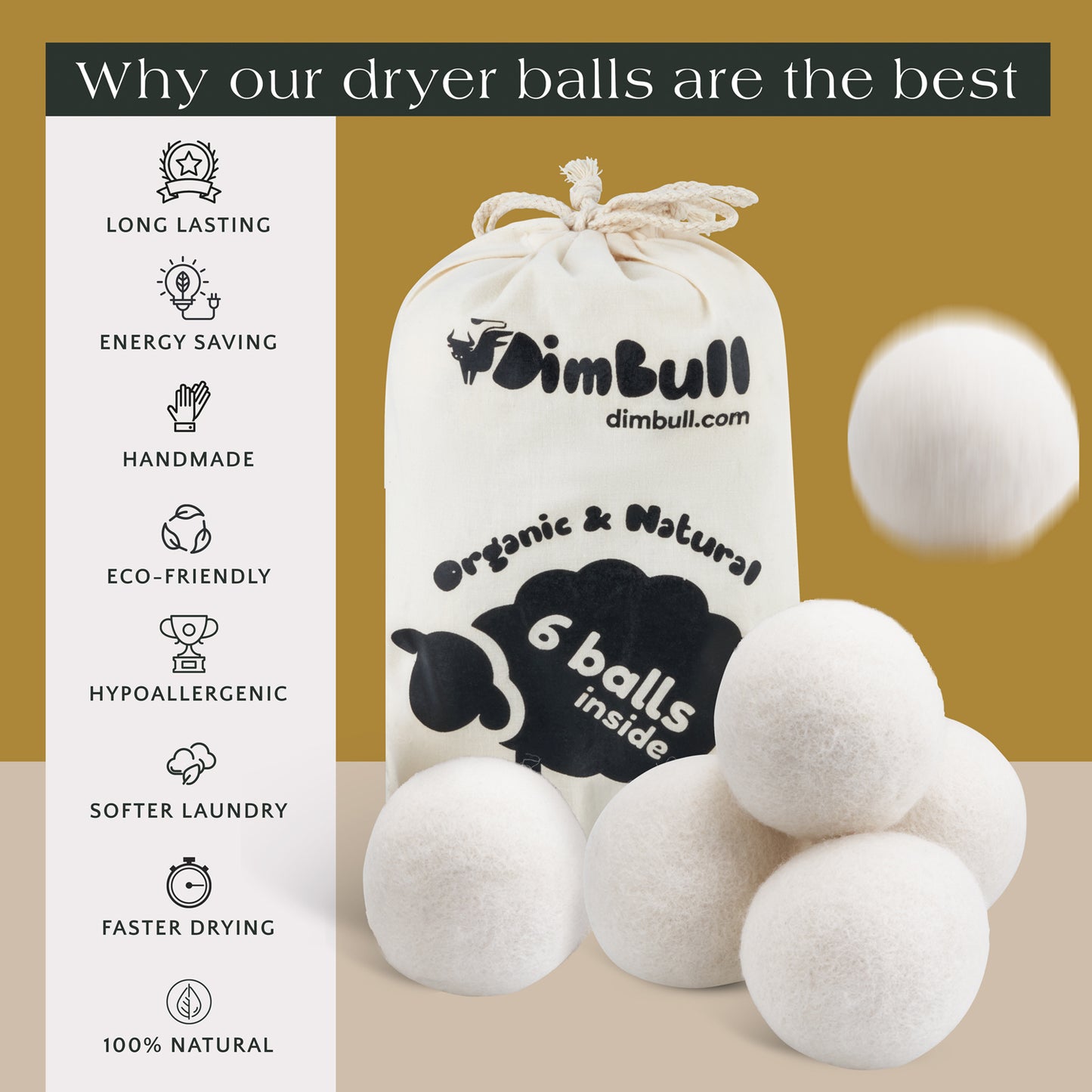 Plain Wool Dryer Balls